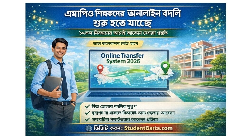 এমপিওভুক্ত শিক্ষকদের অনলাইন বদলি শুরু কবে? ১৯তম নিবন্ধনের আগেই আবেদন নেওয়ার প্রস্তুতি