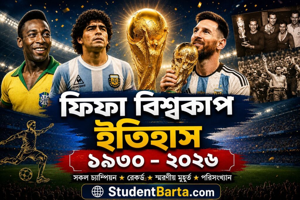 ফিফা বিশ্বকাপ ইতিহাস ১৯৩০ থেকে ২০২৬ পর্যন্ত বিশ্বকাপ ট্রফি, কিংবদন্তি ফুটবলার ও সকল চ্যাম্পিয়ন দলের তথ্য